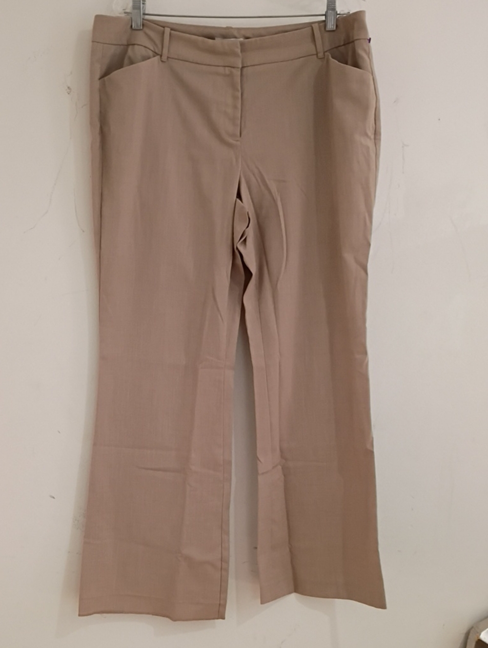 New York & Company Beige Boot-Cut Dress Pants